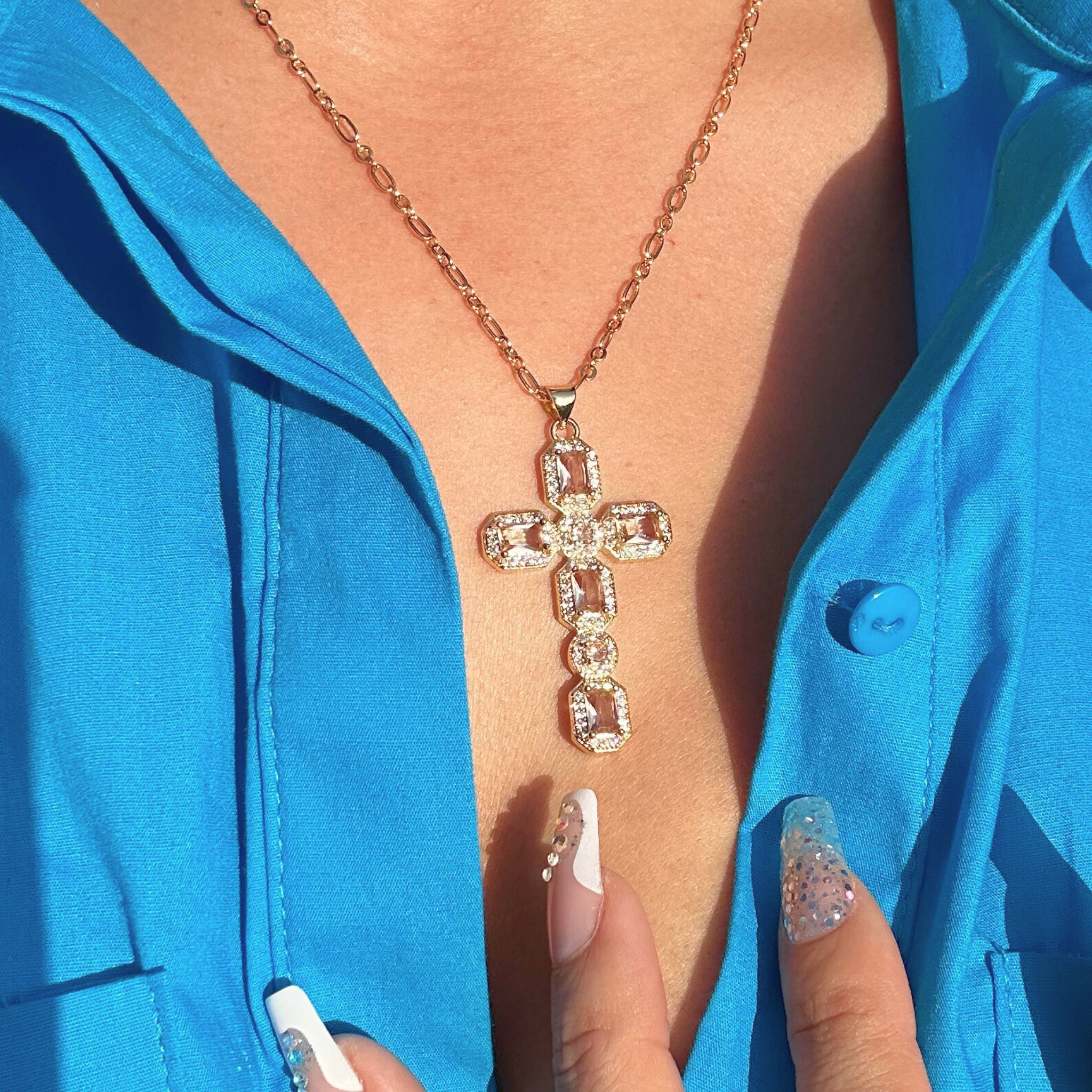 Adriana Cross Necklace - ZAYAH Adriana Cross Necklace - ZAYAH