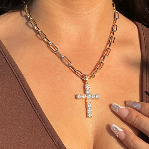 Iced Cross Pendant Necklace