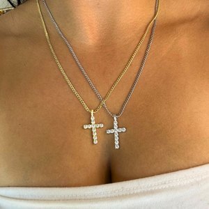 Small Iced Cross Necklace