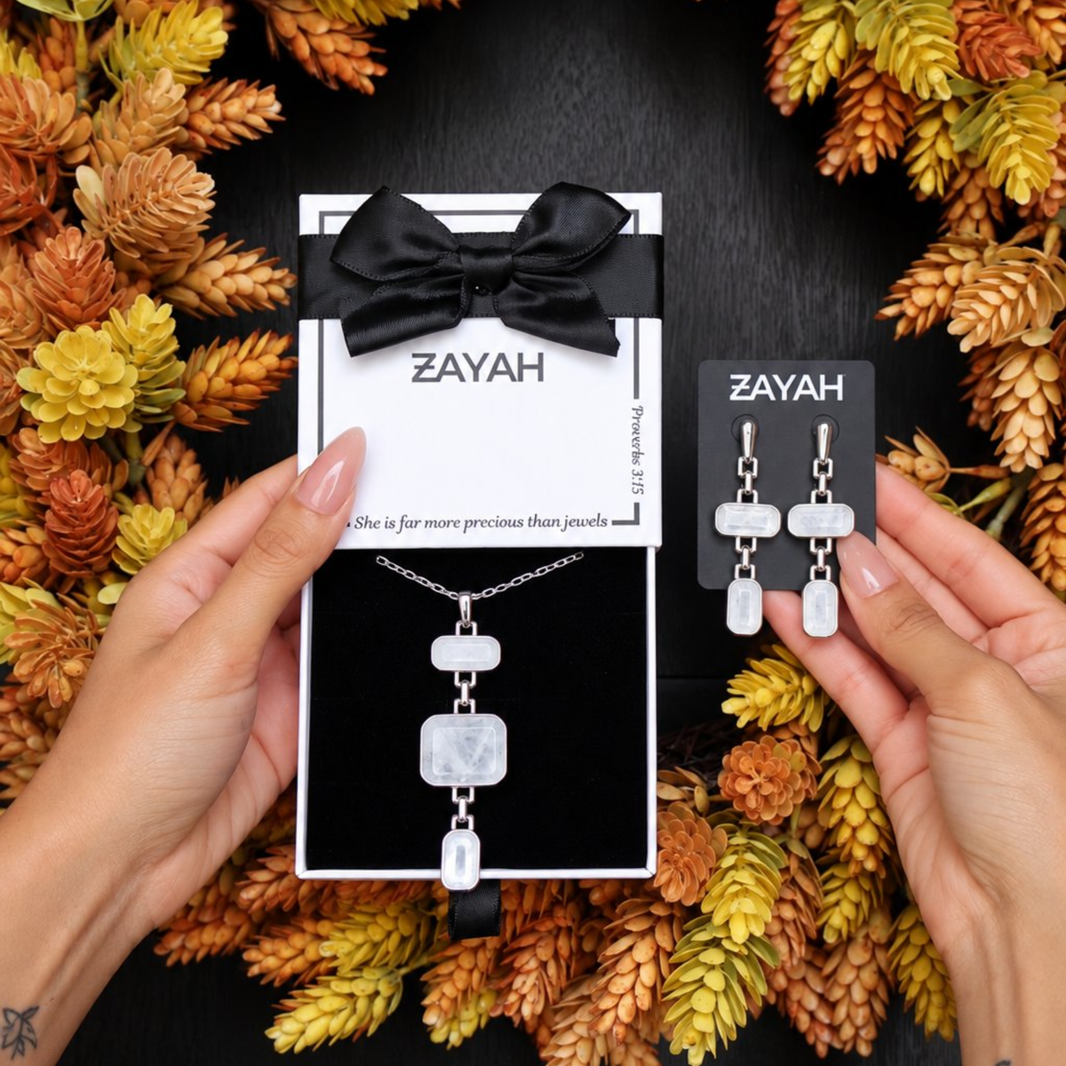 Muse Necklace &amp; Earring Set - Silver