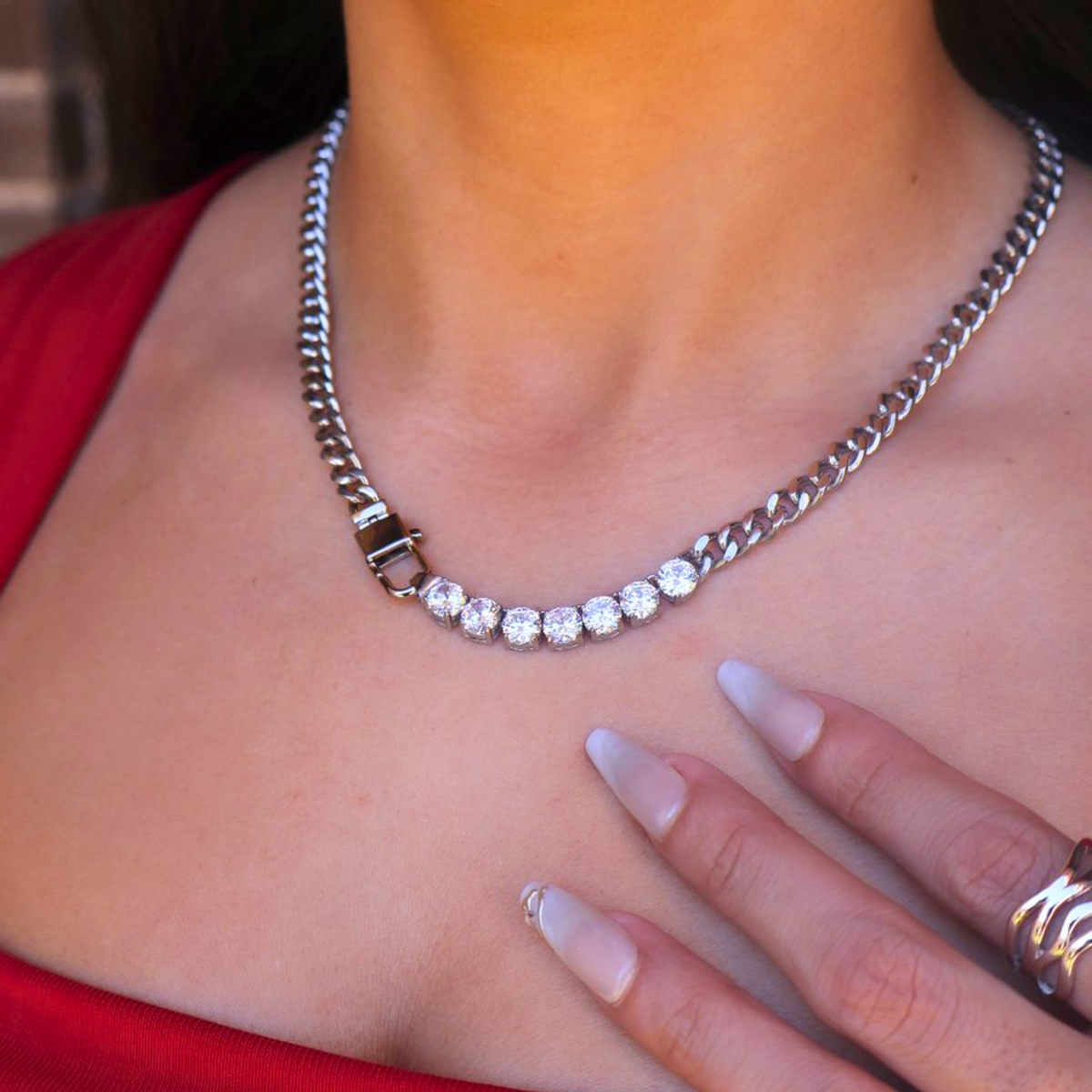 Crystal Cuban Necklace