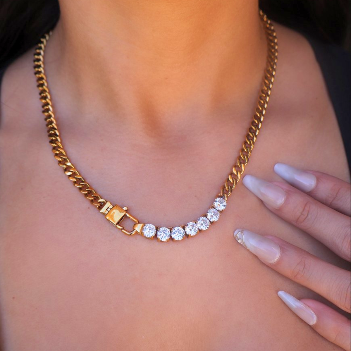 Crystal Cuban Necklace