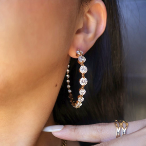 Halo Jeweled Hoop Earrings