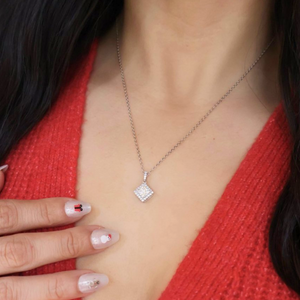 Frosted Moissanite Necklace Diamond Cut