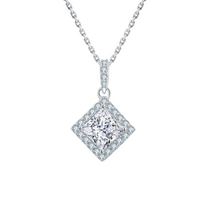 Frosted Moissanite Necklace Diamond Cut