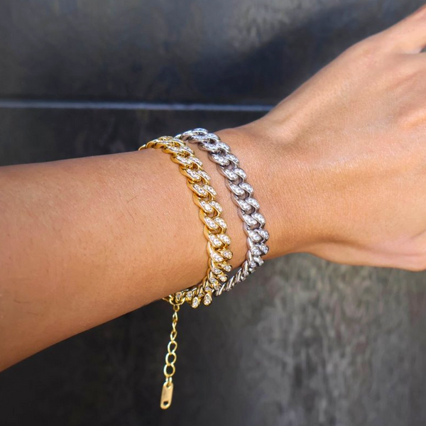 Cuban Link Jeweled Bracelet - ZAYAH