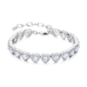 Amour Jeweled Heart Anklet White Gold