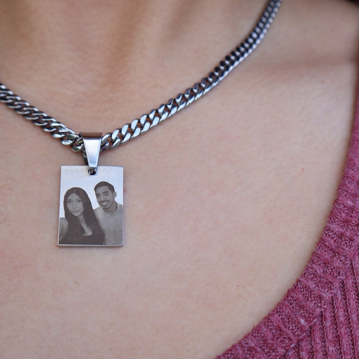 Custom Engraved Picture Necklace