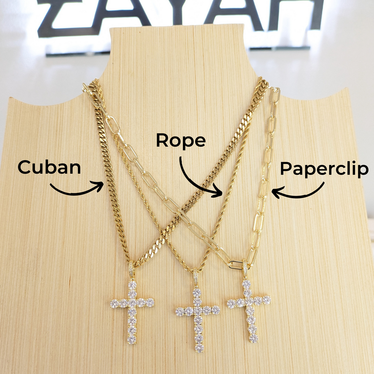 Iced Cross Pendant Necklace