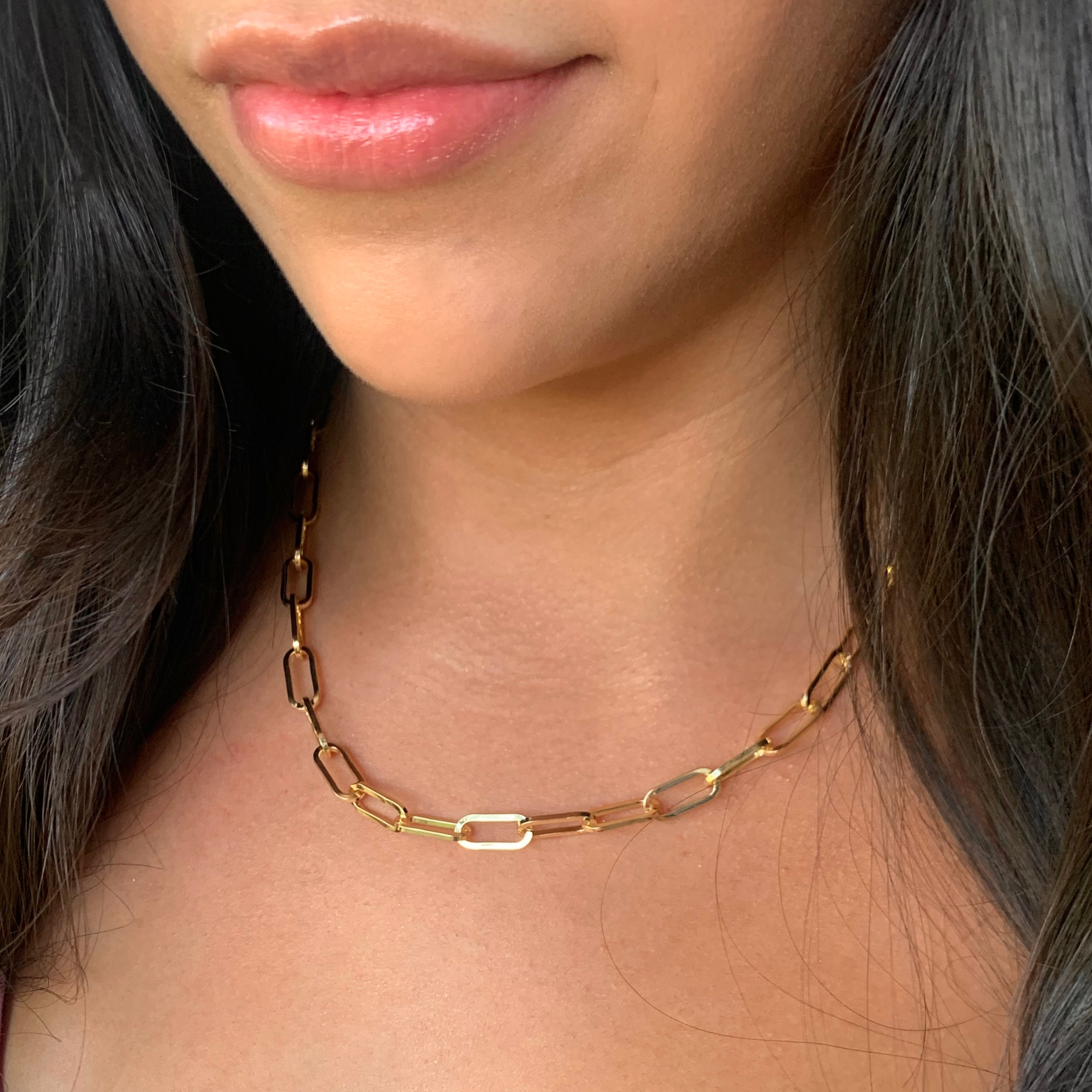 14k Rose Gold Plated Solid 925 Silver Paperclip Rolo Chain 2.5mm- 4mm  Necklace | eBay