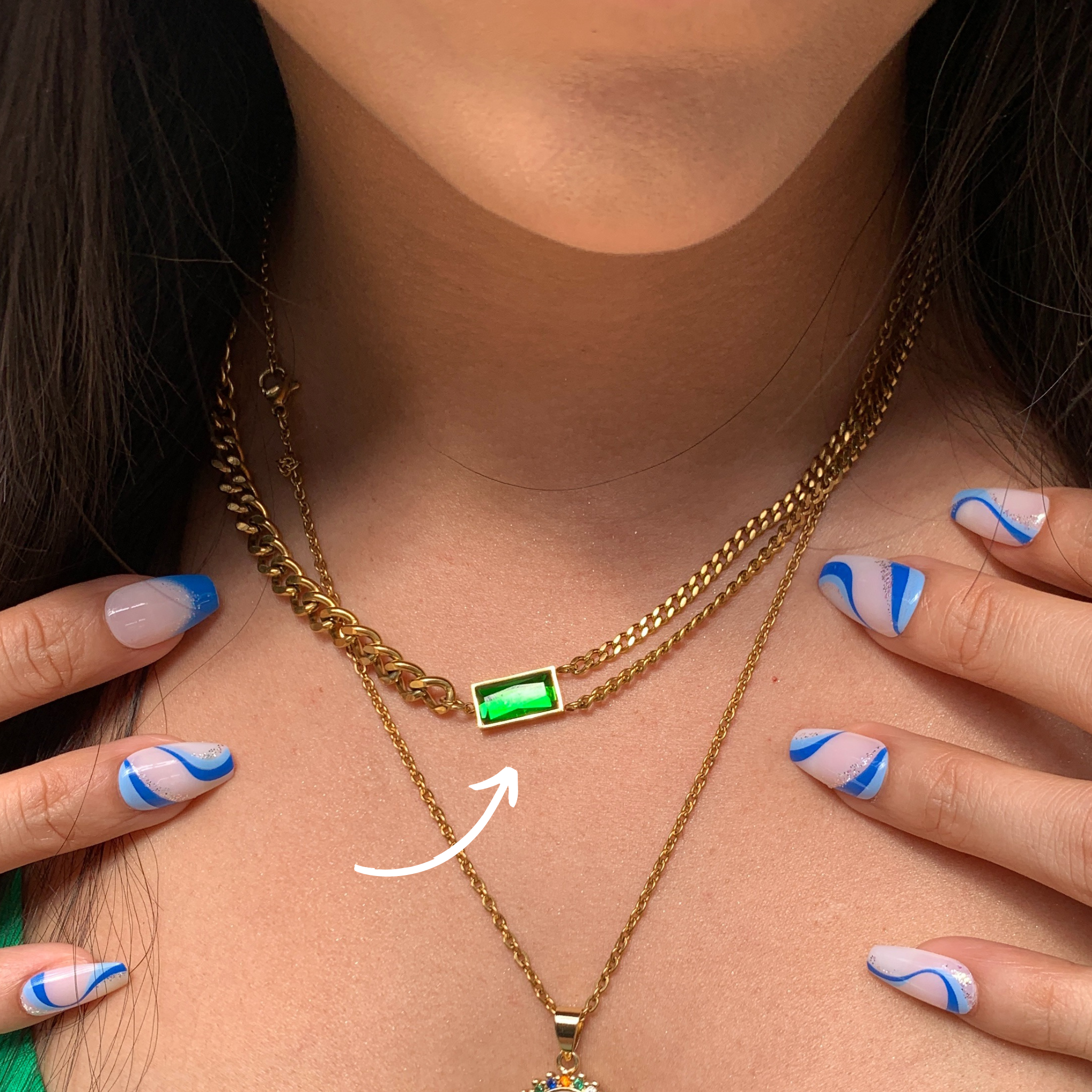 Dark Green Stone Emerald Necklace | Jagdamba Pearls