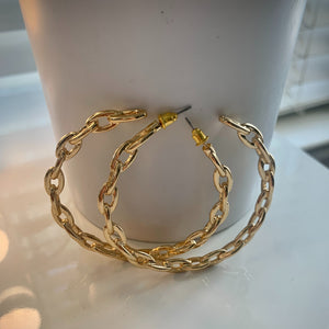 Hooped Chain Earrings Gold